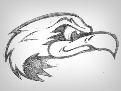 Eagle sketch college team eagle illustration mascot sketch sports logo