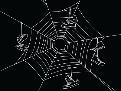 Lotta legs power lines shoes sneakers spider web