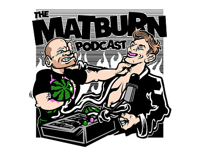 Mat Burn Podcast bjj gi illustration jiu jitsu josh hinger keenan cornelius lapel no gi