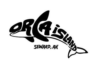 Orca Island Cabins alaska orca typography whale
