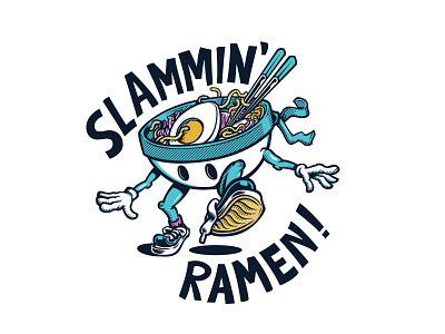 Slammin Ramen chopsticks food illustration ramen