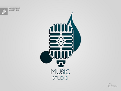 Music Studio Logotype branding corporate branding corporate design creative design flat identity illustration illustrator logo logoforsale logotipe microphone minimal music note studio logo ui ux vector