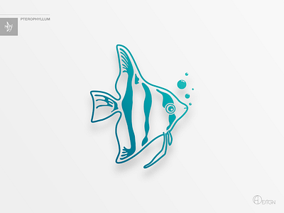 Pterophyllum branding corporate branding corporate design creative design fish fish logo flat identity illustration illustrator logo logoforsale logotipe minimal ocean sea ui ux vector