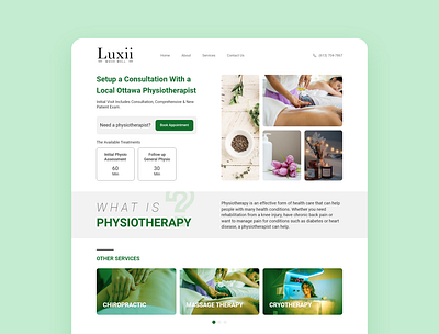 Luxii - Service Page branding design healthcare landing massage service therapy ui web webdesign wellness