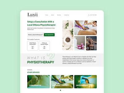 Luxii - Service Page branding design healthcare landing massage service therapy ui web webdesign wellness