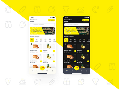 Grocery App design food grocery grocery app grocery online mobile app points ui