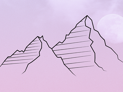 Moonlight affinity designer clean moon mountains simple vector