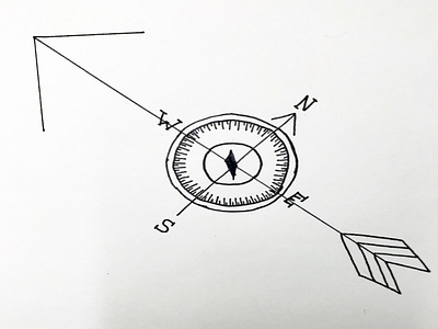 Wandering Compass arrow compass direction drawing fineliner freelance graphic designer illustration