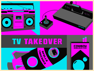 TV Take Over Poster Detail branding clean design flat illustration illustrator vector