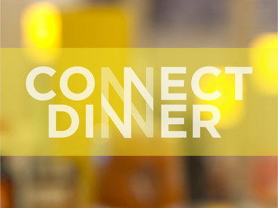 Connect Dinner Postcard abstract church connect typography wordmark yellow
