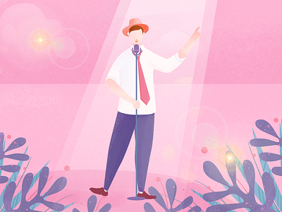 Sing for Life illustration pink singer ui