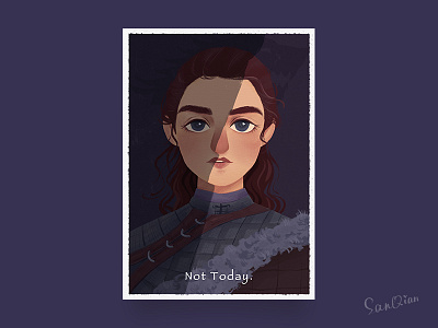 Arya Stark arya arya stark character game of thrones got illustration show winter wolf