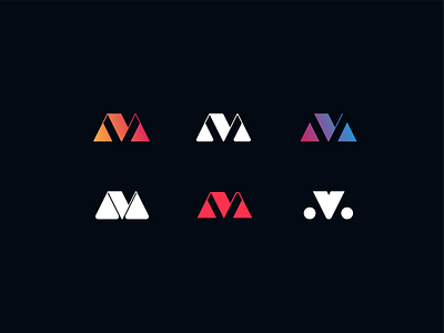 Letter M app branding design flat icon icons logo minimal type typography vector