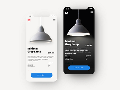 Lamp store UI Concept app design lamp mobile mobile ui shop site store ui ux web website