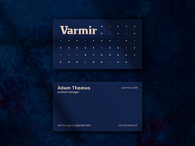 Business card design blue branding business card company design studio typography vector