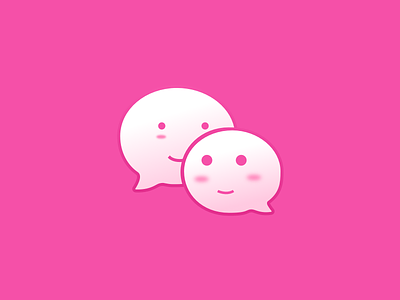 Pink WeChat android chat gui icon logo love sketch ui vechat