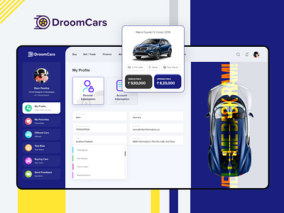 Droom Cars | User Dashboard | UI/UX Design