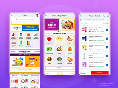 Online Grocery Shopping App design illustrator photoshop ui ux web webdesign