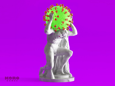 Covid Atlas (holding the Coronavirus) 3d blender c4d coronavirus covid covid 19 covid19 design illustration mask medicine sculpture