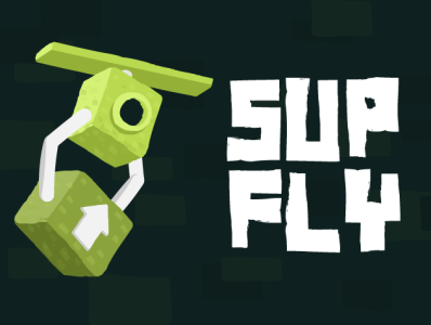 SUPFLY Game Promo design flat gamedev illustration logo