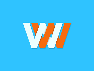 WW logo blockchain blue branding chain design flat illustration logo orange wallet ww