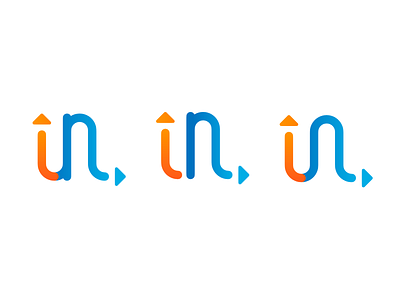 IN Logo arrow blockchain blue branding chain design flat illustration logo orange stability vector