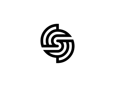 Labyrinth + S black blockchain branding chain design flat illustration labyrinth logo maze reel s symbol tape