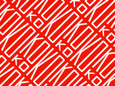 Ko Studio pattern branding design flat illustration ko letters logo pattern red studio typography vector white