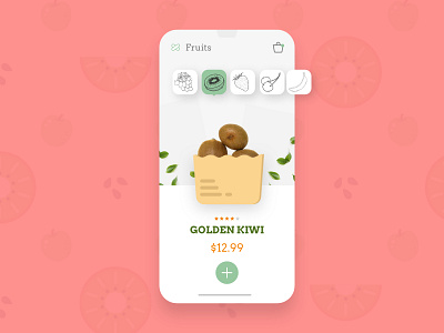 Fruits & Vegetables App UI app design checkout e commerce store food app kiwi mobile app mobile apps product page purchase interaction ui ui design ux