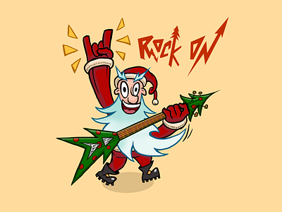 Rock On rock on santa stickers