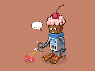 Robot Milk character design illustration robot robot milk