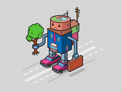 Robot 67 character design illustration robot