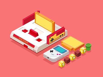 Nintendo—classic game consoles icon illustrator