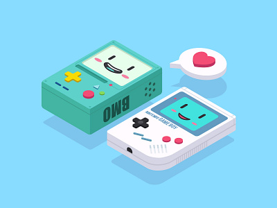 2.5D—BMO And Game Boy 2.5d adventure time ai bmo game gameboy icon illustrator