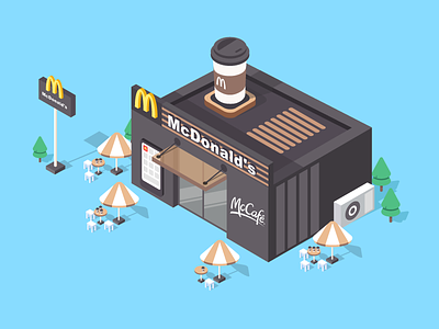 2.5d-McDonald's McCofe 2.5d cofe coffee cup illustrator mccofe mcdonalds shop