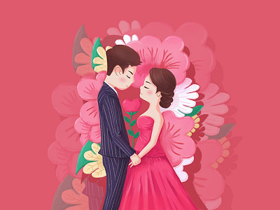 Double Seventh Festival double seventh festival flower illustrator innn lovers man spouse valentines day woman