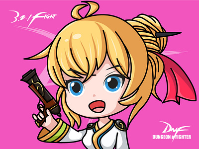 DNF-Goddess Gunner ai design dnf game girl gun illustration illustrator