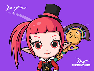 DNF-Mage dnf game girl illustrator lolita magic wand magician spirit