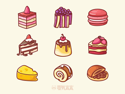 Dessert illustration series cake cream illustrator