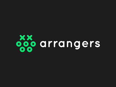 Arrangers mobile game logo design arrange football game green logo mobile