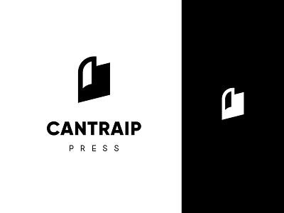 Cantraip press logo black book bw logo logotype monogram press white