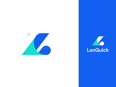 Languick blue branding color design fresh l letter letter logo logotype mark minimal modern monogram pictorial sharp typography
