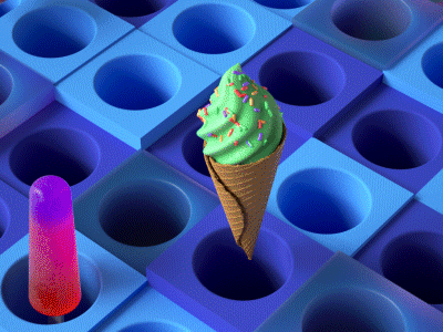 Catch of the Day 3d animation cinema4d gif ice cream render summer
