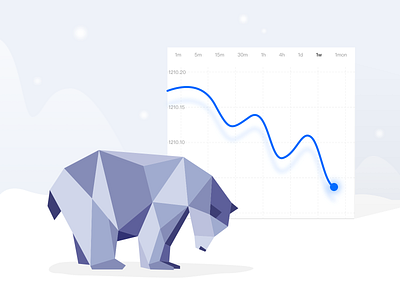 Bear Market bear bear market design financial illustration sadness snow ui