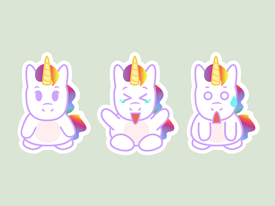 Unicorn Stickers - Freebie anime emotion illustration unicorn vector