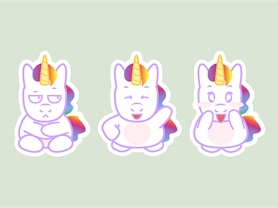 Unicorn Stickers Pack 4 emotions free freebie illustration unicorn