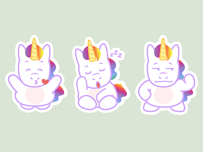 Unicorn Stickers 5 - Freebie emotions free freebie illustration unicorn