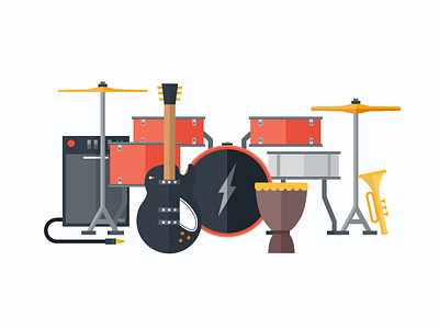 Party Game app drums guitar icon illustration mobile music