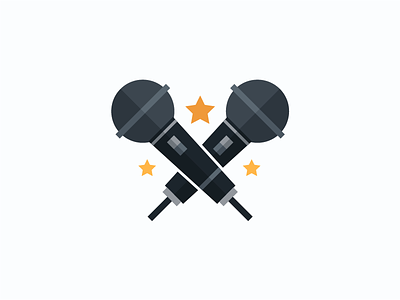 Game of Microphones app icon illustration microphone mobile music star