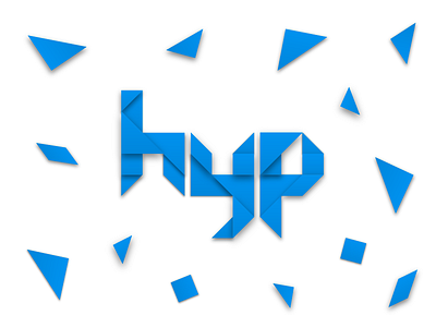 Hyppy Birthday! birthday blue branding hyp identity logo tangram